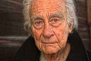 emotional portrait of a elderly man