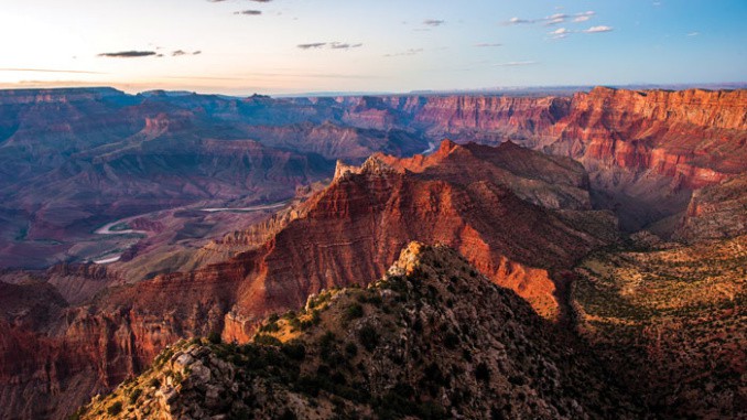 Sunset at Grand Canyon Sunset scenery from Grand Canyon South Rim, Grand Canyon National Park, USA
